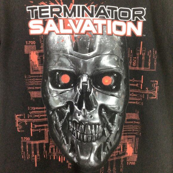 Vintage Terminator Salvation Movie Promo T Shirt Black Medium - Picture 2 of 3